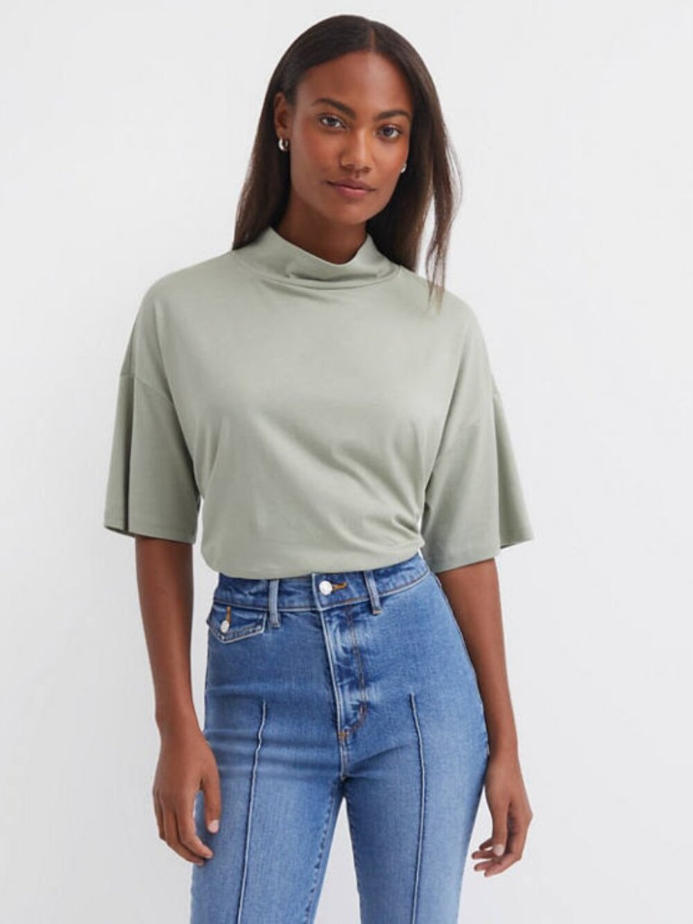 LOFT Sage Green Short Sleeve Relaxed Tee